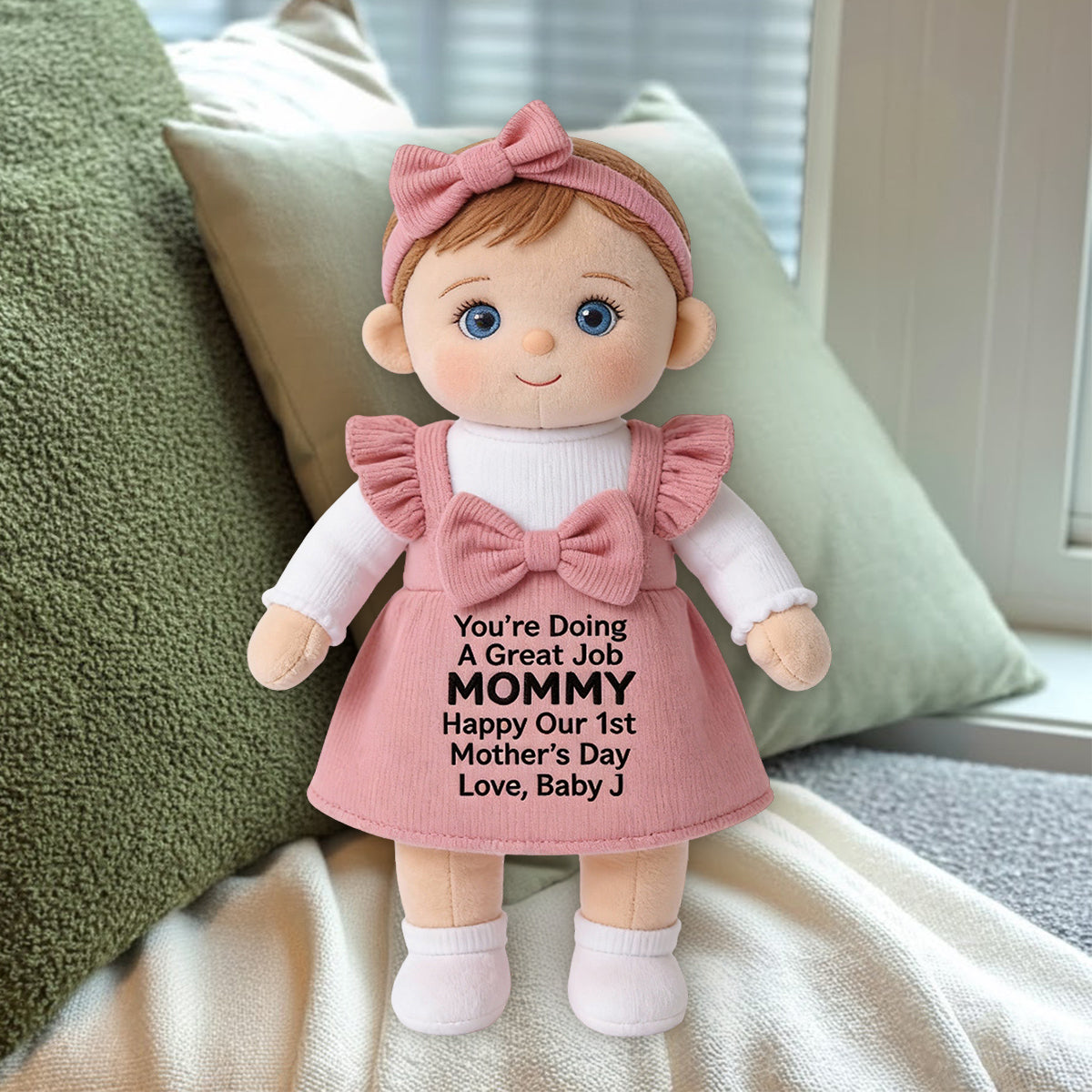 You're Doing A Great Job Mommy - Personalized Mother Premium Faux Fur Pillow