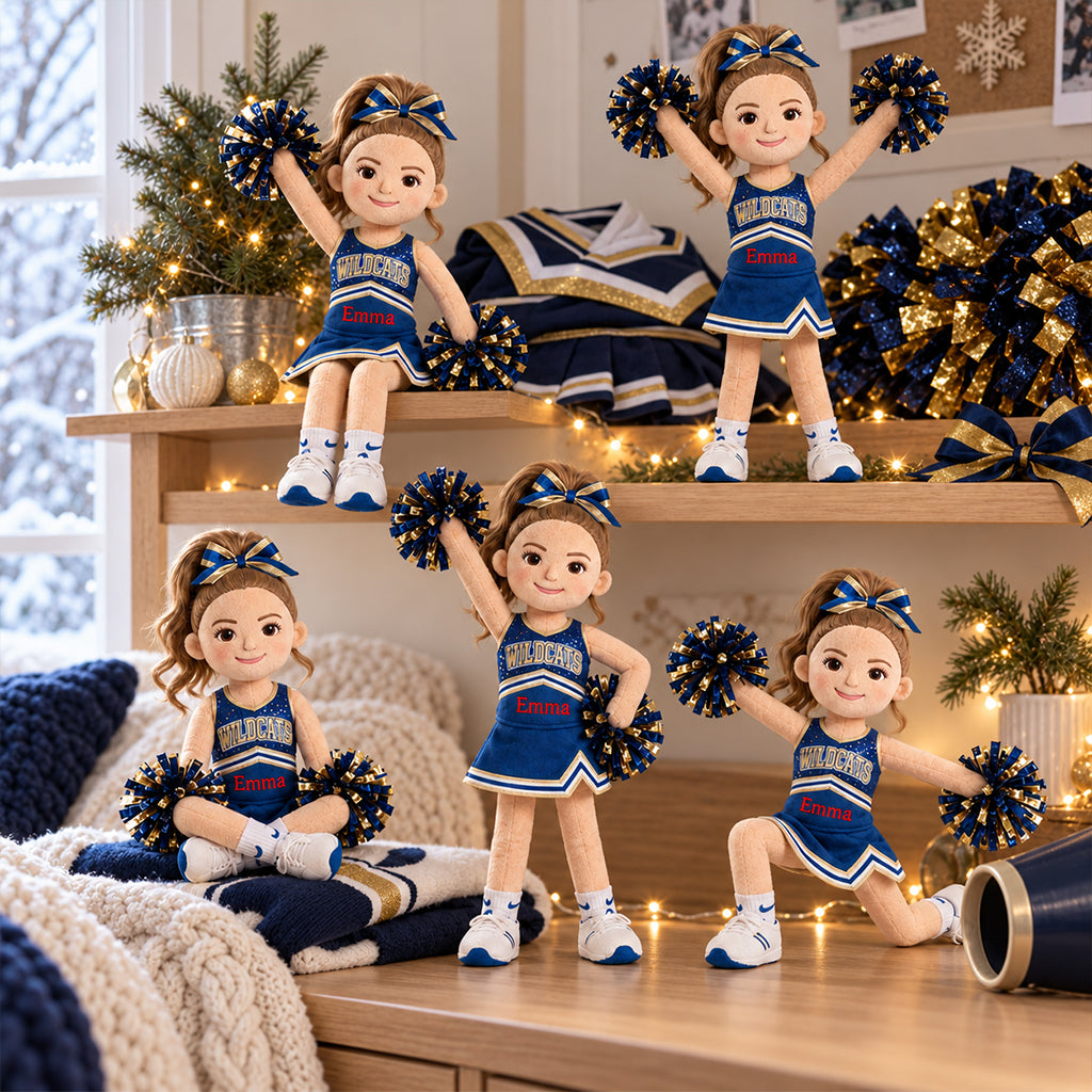 Cheerleading Girls - Personalized Cheerleading Posable Plush Doll
