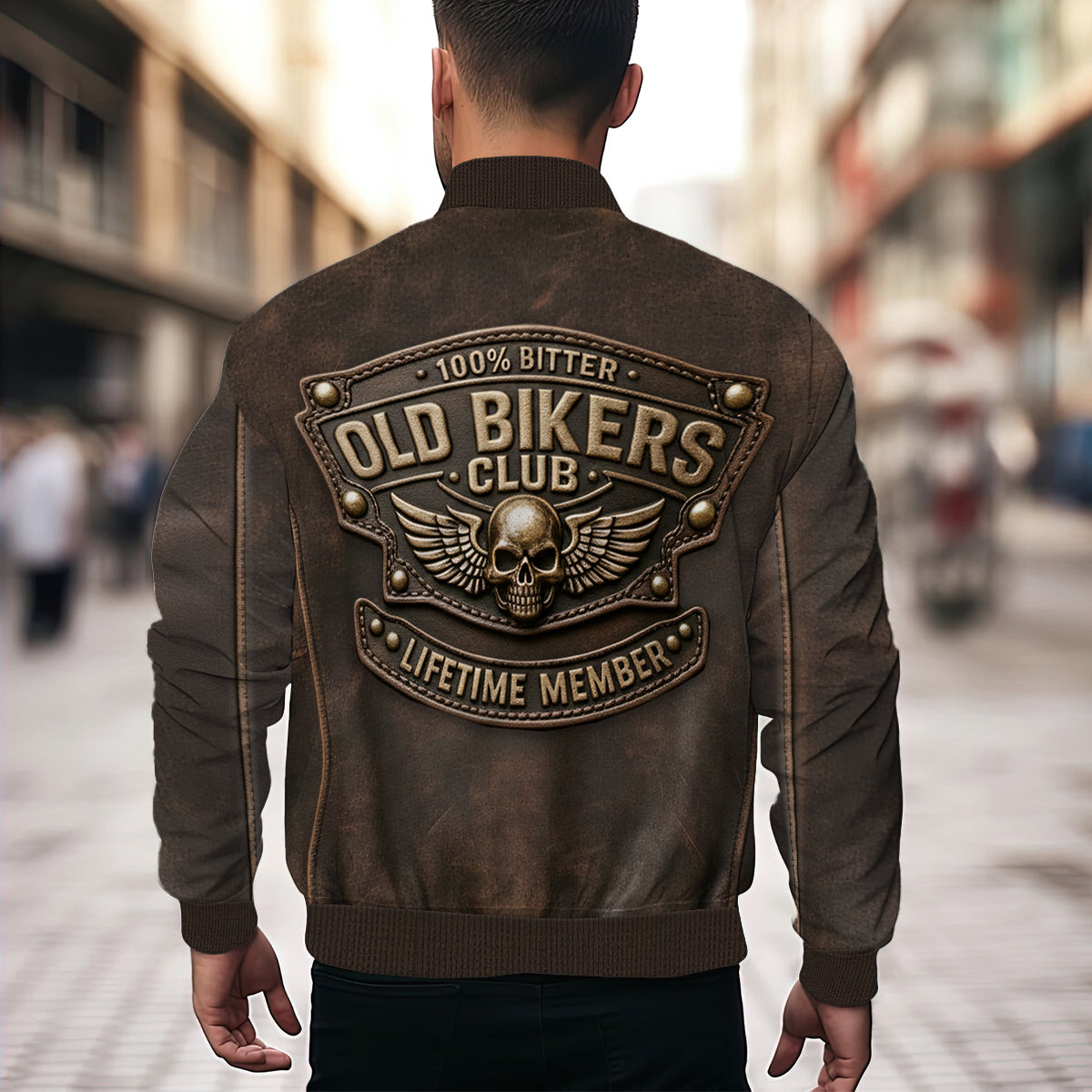 Old Biker Club - Personalisierte Biker-Bomberjacke