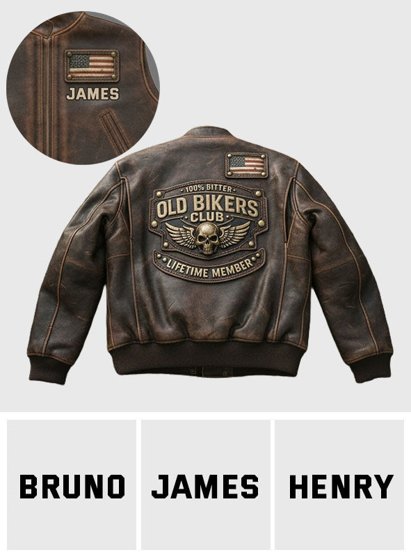 Old Biker Club - Personalisierte Biker-Bomberjacke