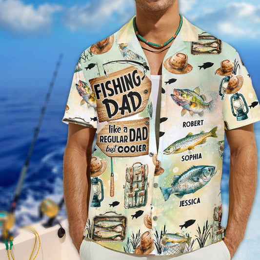 Fishing Dad - Personalized Fishing Hawaiian Shirt