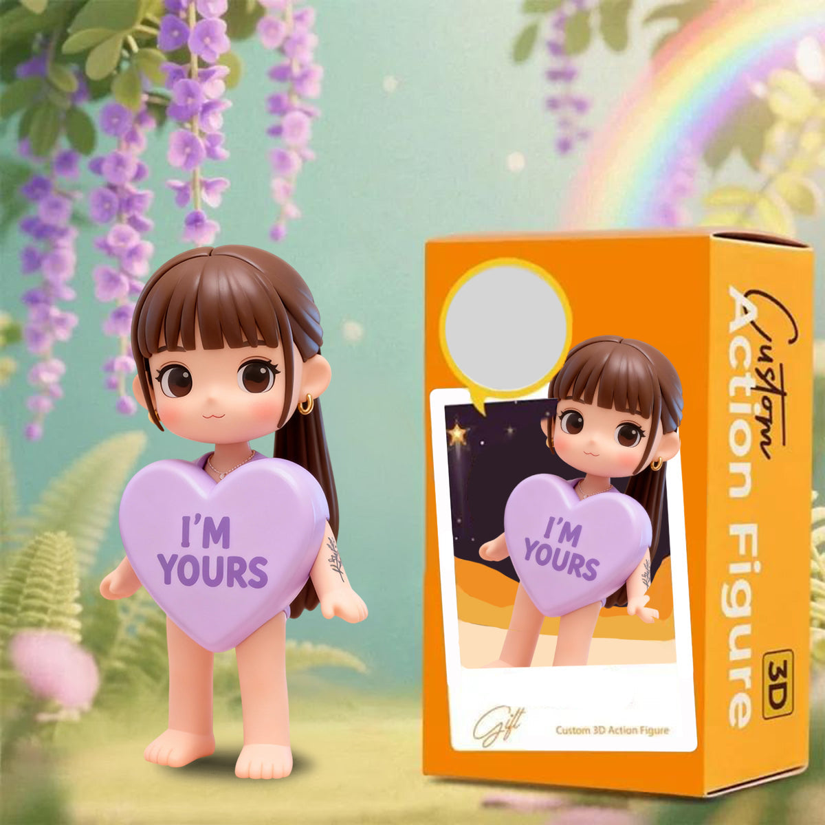 Custom Photo Conversation Heart Candy - Personalized Couple Custom Made 3D Minifigure