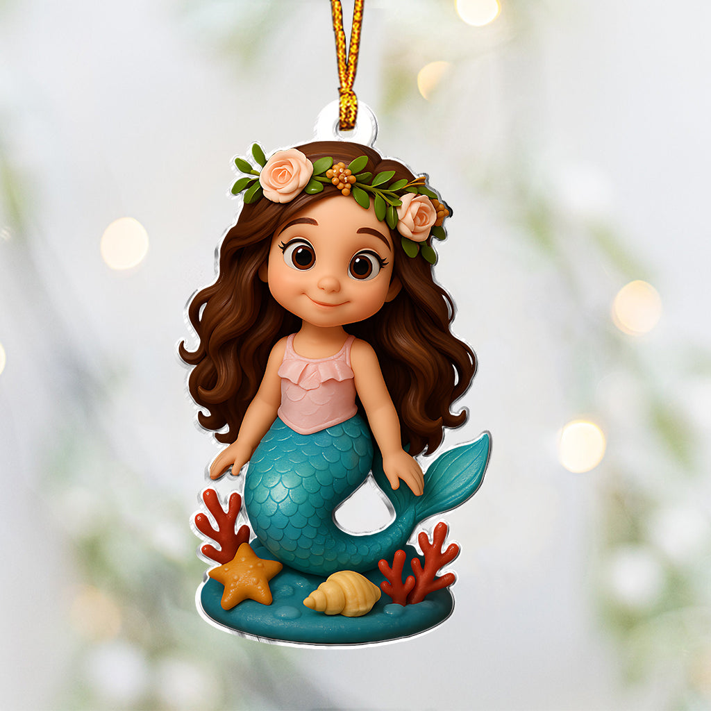 Ornement personnalisé à partir de n'importe quelle photo, cadeau idéal pour les petites filles passionnées de sirènes - Ornement personnalisé pour enfant.