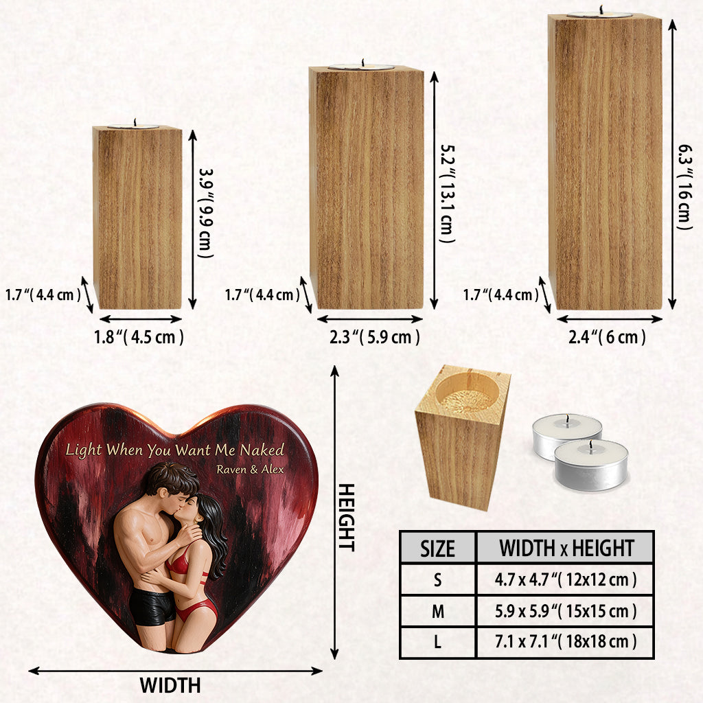 Light Me - Personalisierter Würziger Paar Holzkerzenhalter