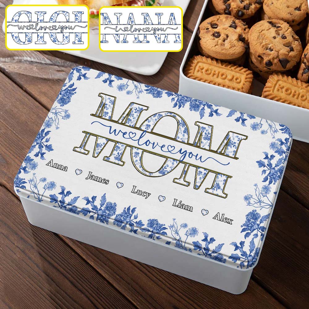 Mom We Love You Gift For Mom, Grandma,... - Personalized Mother Biscuit Tin