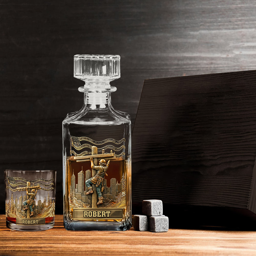 Lineman Legacy Glass - Personalized Lineman Whiskey Glass
