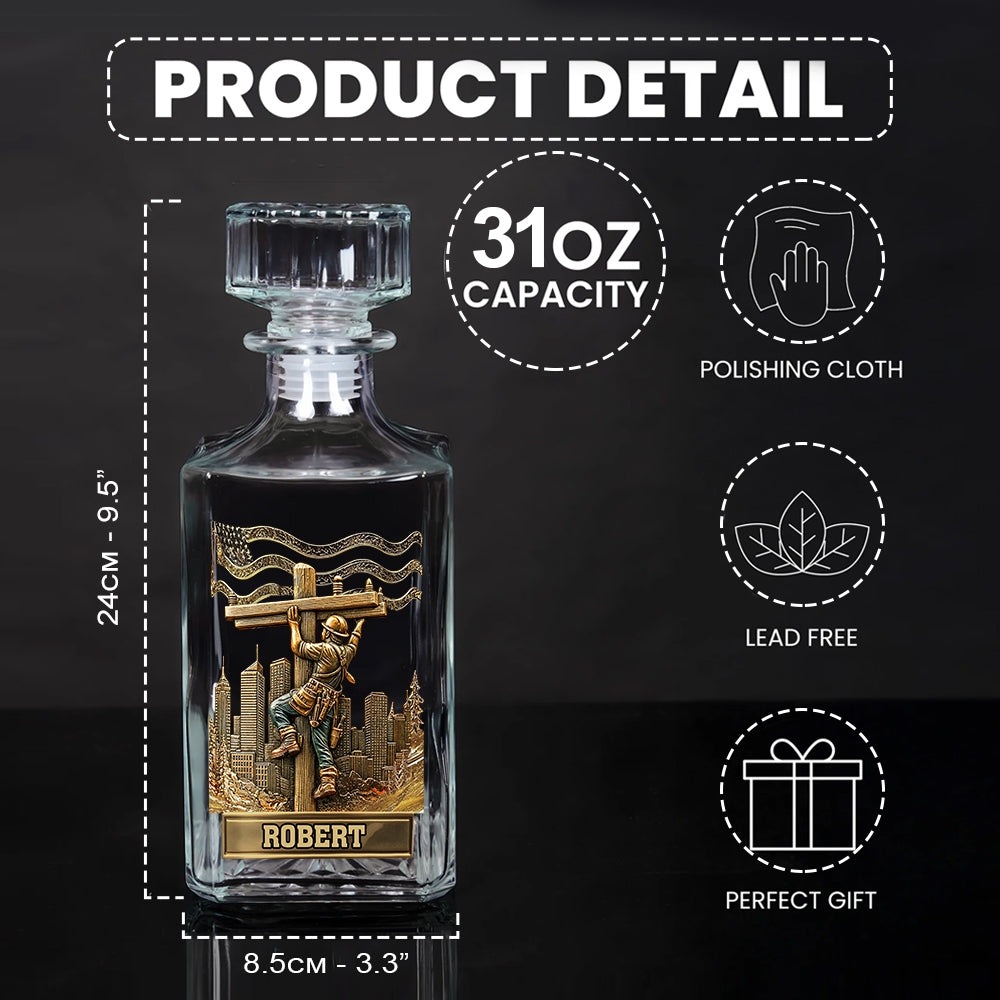 Lineman Legacy Glass - Personalized Lineman Whiskey Glass