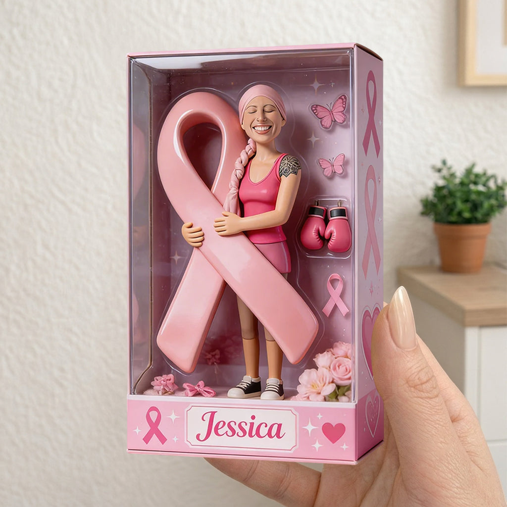 Pink Fighter - Personalized Breast Cancer Awareness Acrylic Display Box