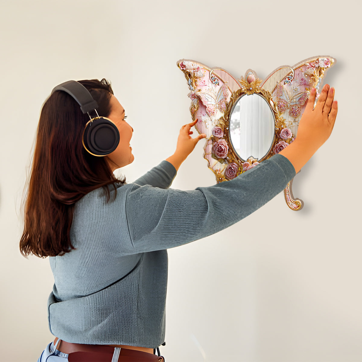 Fairy Butterfly - Personalized Butterfly Wall Hanging Mirror