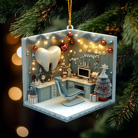 Dental Clinic - Personalized Dentist Ornament