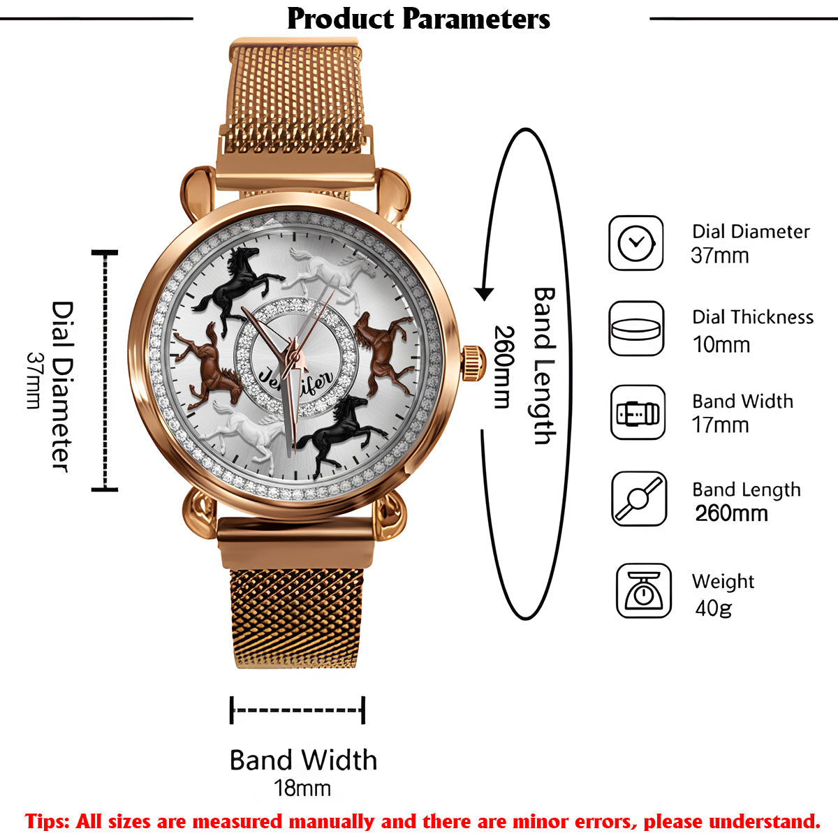 Love Horses - Personalized Horse Women Hand Watch