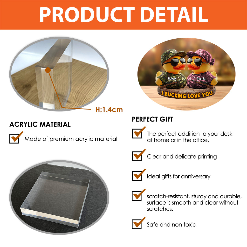 I Bucking Love You - Personalized Couple Custom Shaped Acrylic Plaque