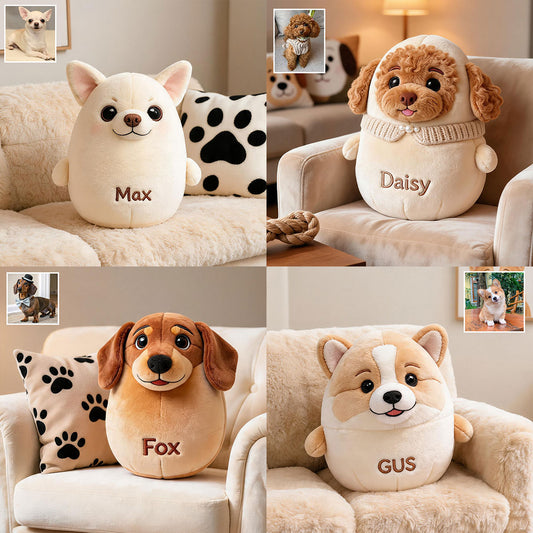Cute Chubby Dog - Personalized Dog Premium Faux Fur Pillow