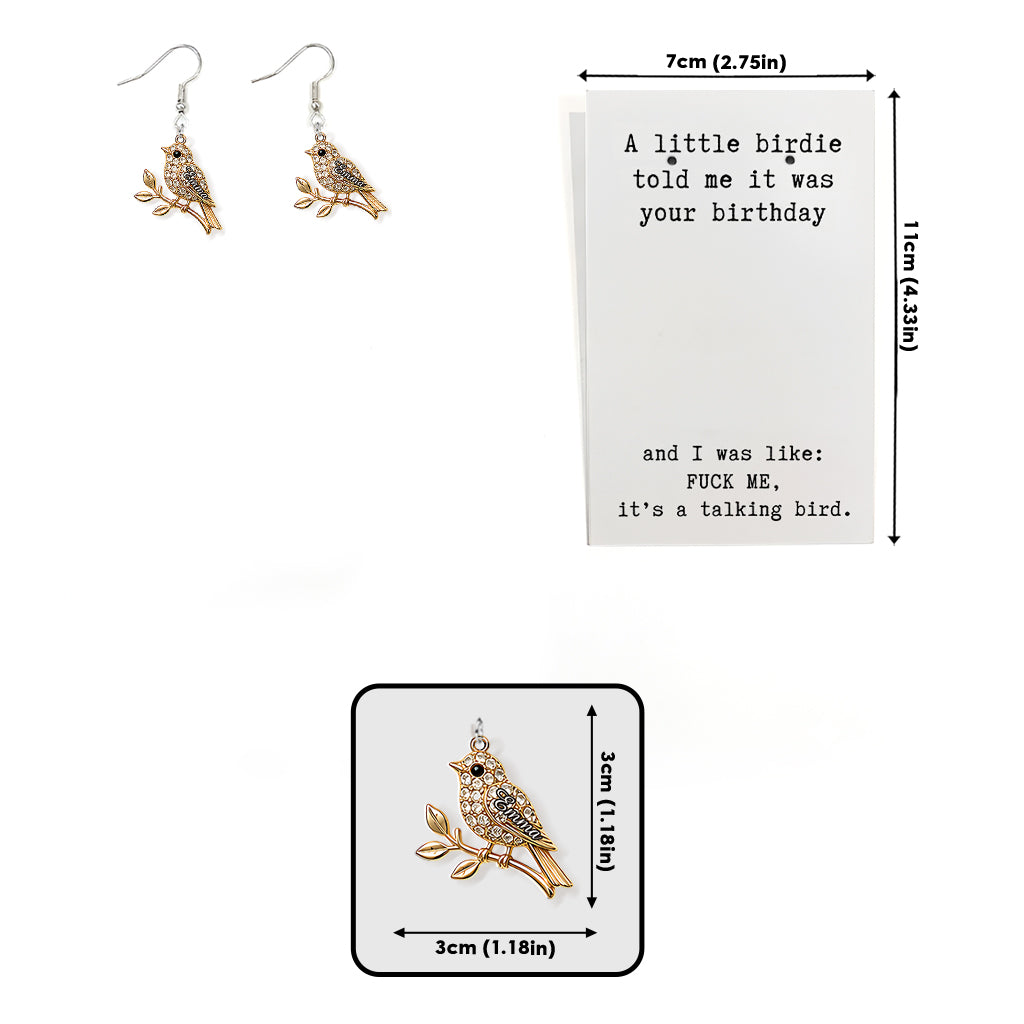 Happy Birthday - Personalized Birthday Earrings With Card