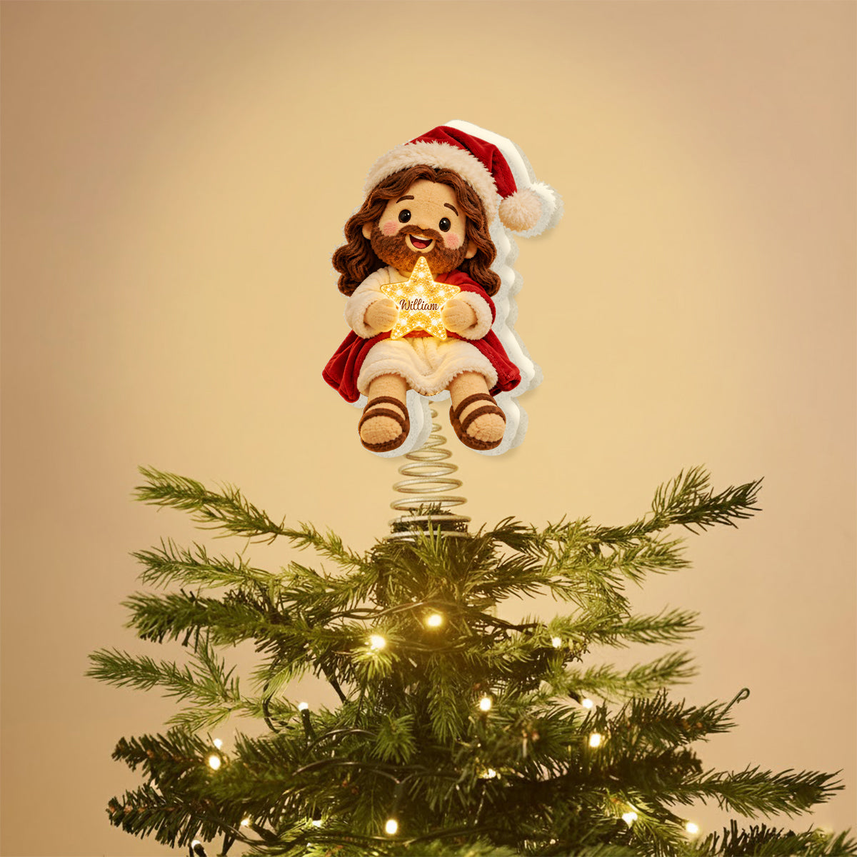 Joyeux Noël - Couronne LED chrétienne personnalisée