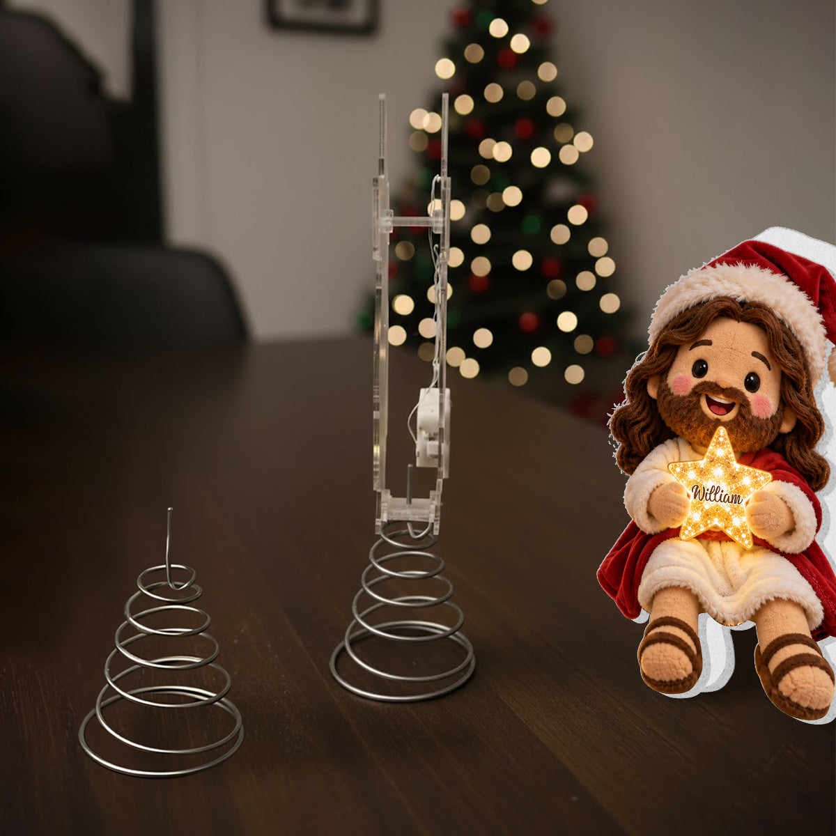 Joyeux Noël - Couronne LED chrétienne personnalisée