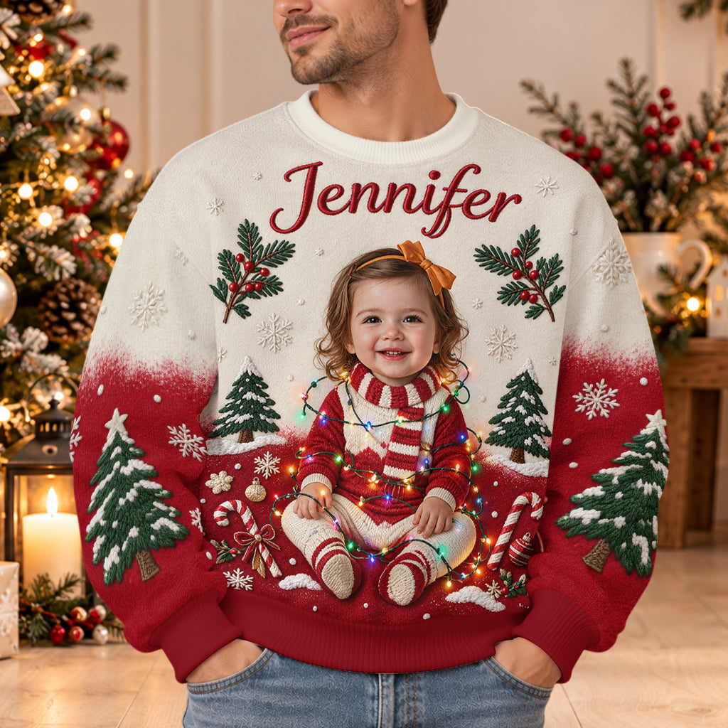 Frohe Weihnachten - Personalisierter Kinder Leuchtpullover