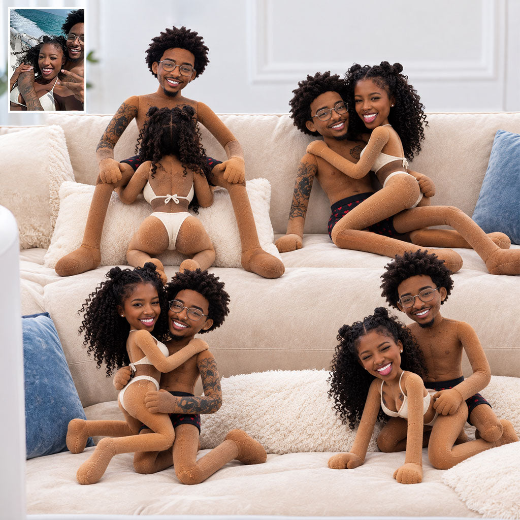 Doll en Peluche Personnalisé - Couple Amusant et Épicé