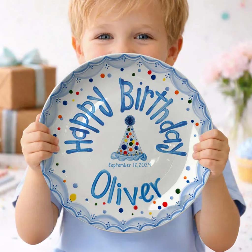 Happy Birthday - Personalized Birthday Ceramic Round Plate