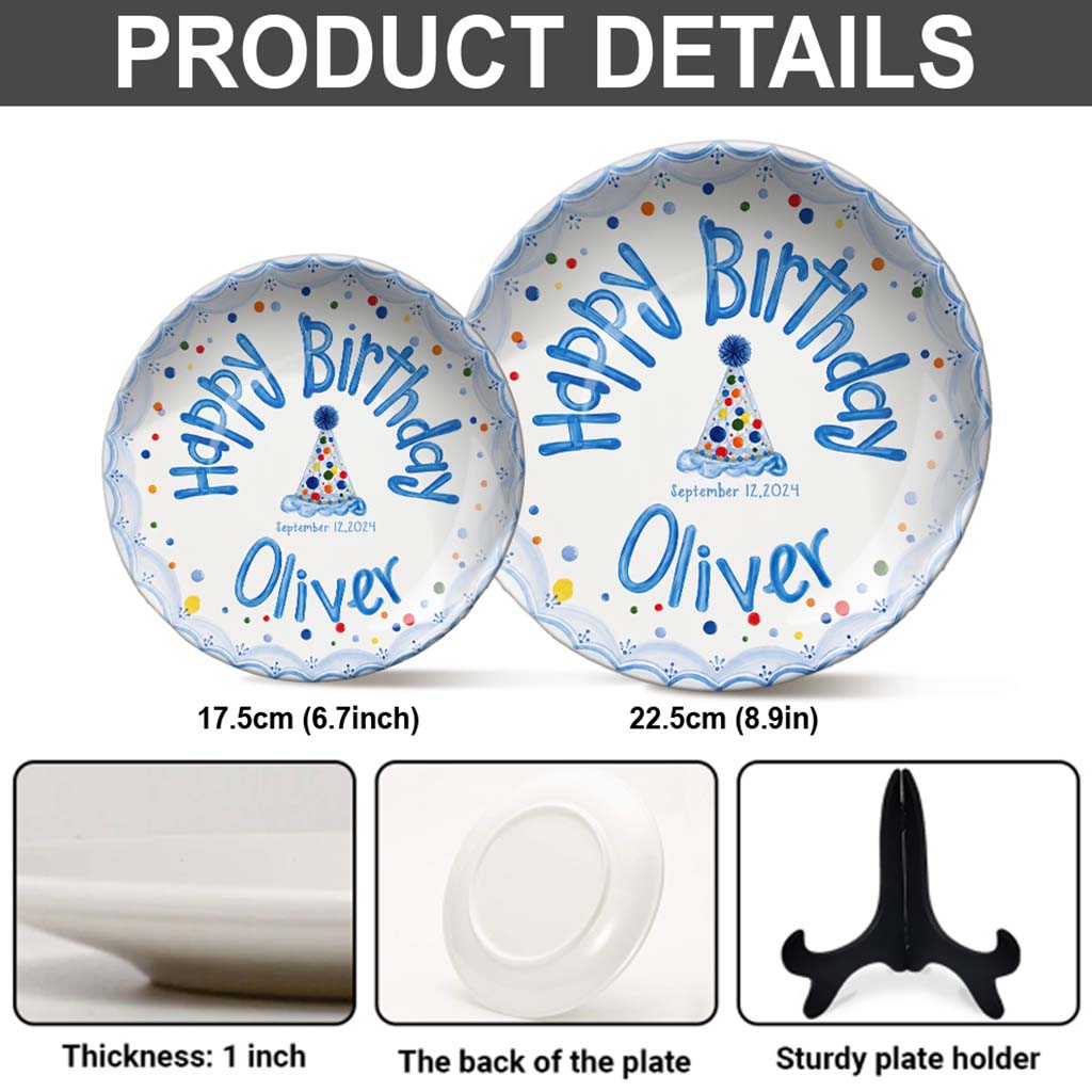 Happy Birthday - Personalized Birthday Ceramic Round Plate