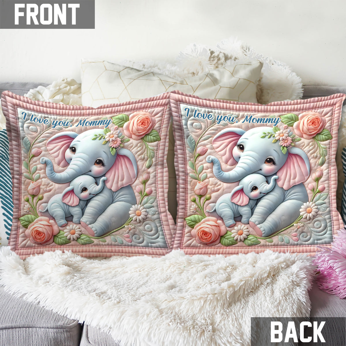 I Love You - Personalized Mother Throw Pillow