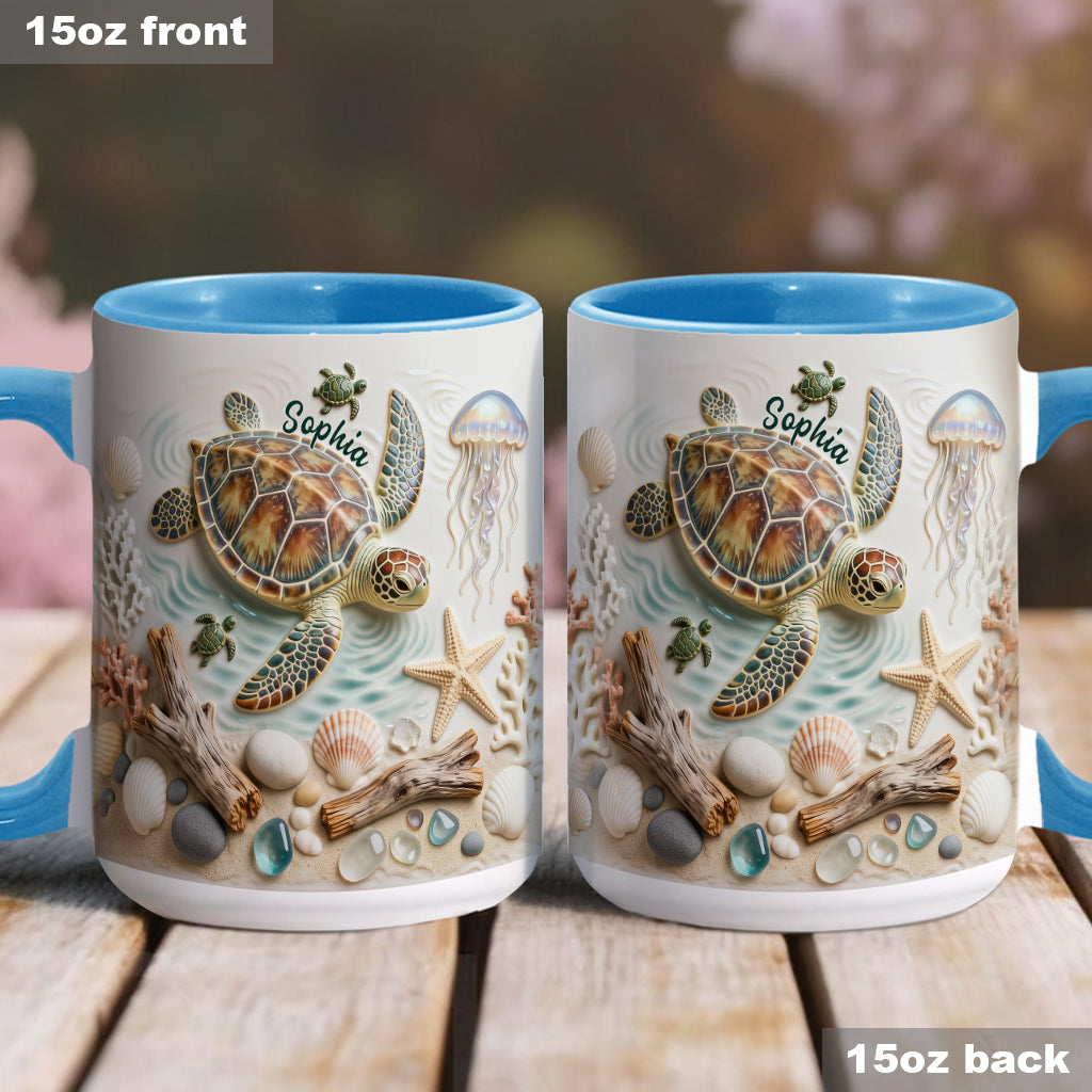 Love Turtles - Personalized Turtle Accent Mug & Coaster