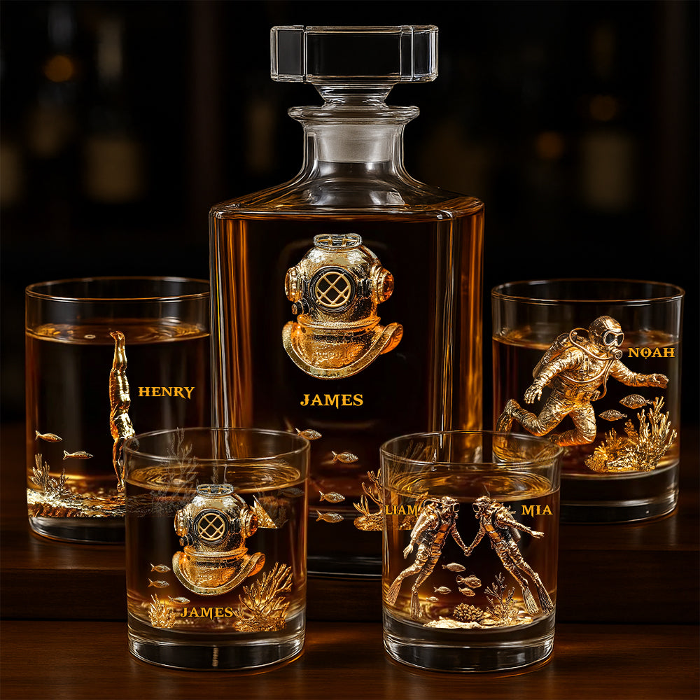 Geschenk für Tauchbegeisterte – personalisiertes Taucher-Whiskyglas