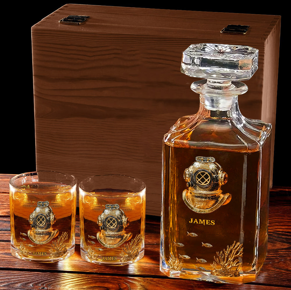 Geschenk für Tauchbegeisterte – personalisiertes Taucher-Whiskyglas