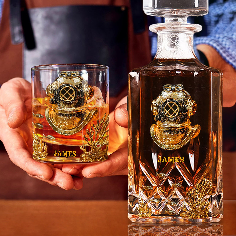 Geschenk für Tauchbegeisterte – personalisiertes Taucher-Whiskyglas