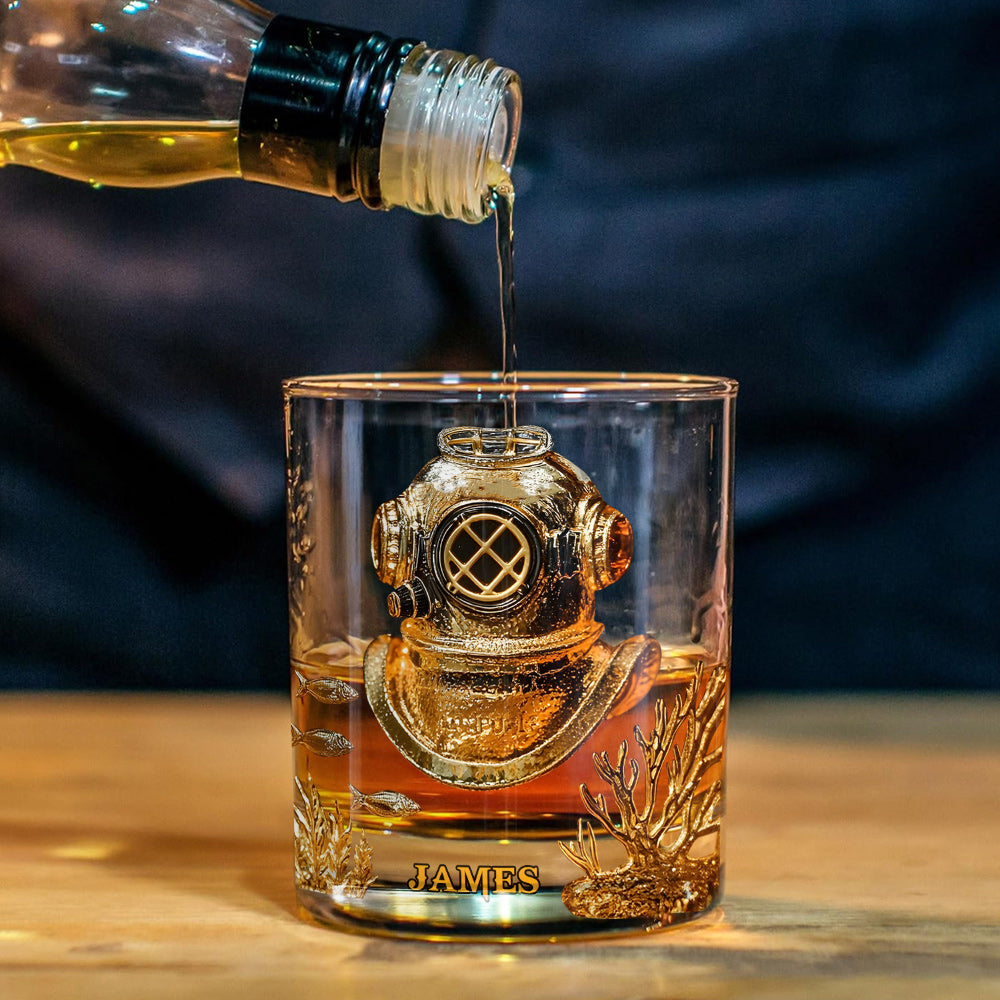Geschenk für Tauchbegeisterte – personalisiertes Taucher-Whiskyglas