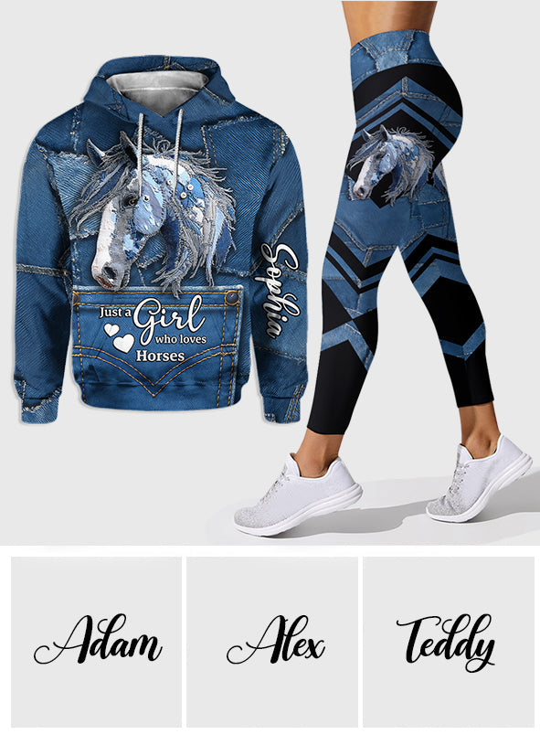 Love Horse - Sweat à capuche et leggings personnalisés à motif cheval