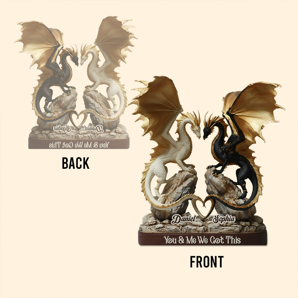 Du und ich, wir schaffen das – personalisierte Drachen-Acrylplakette in individueller Form