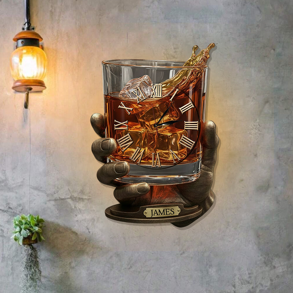 Whiskey Time – Personalisierte Whisky-LED-Wanduhr