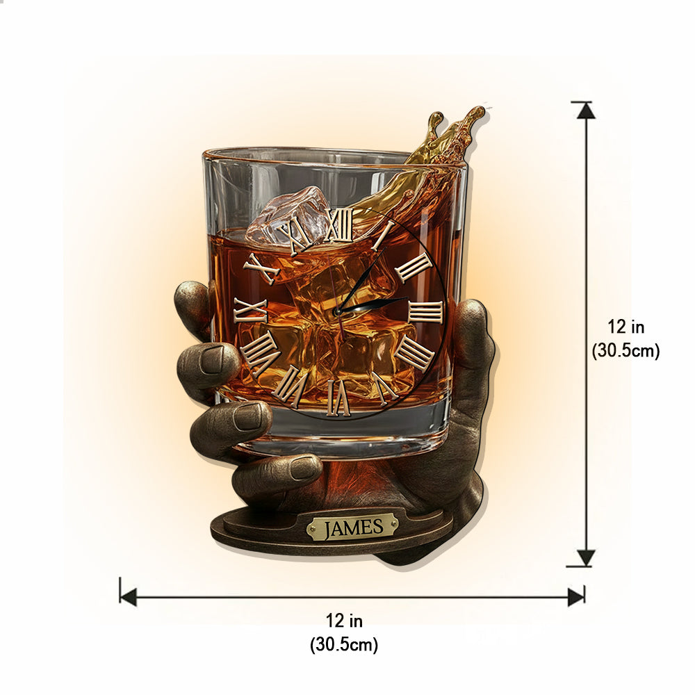 Whiskey Time – Personalisierte Whisky-LED-Wanduhr