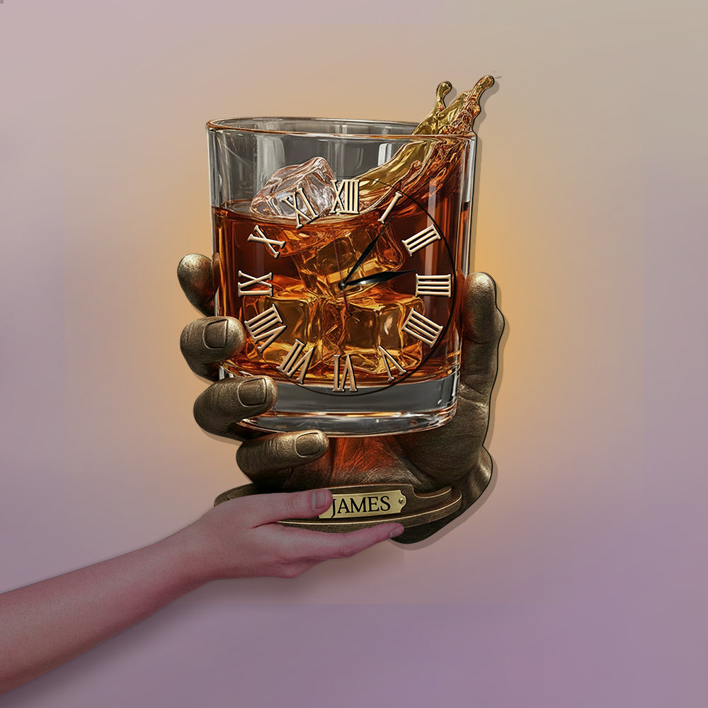 Whiskey Time – Personalisierte Whisky-LED-Wanduhr