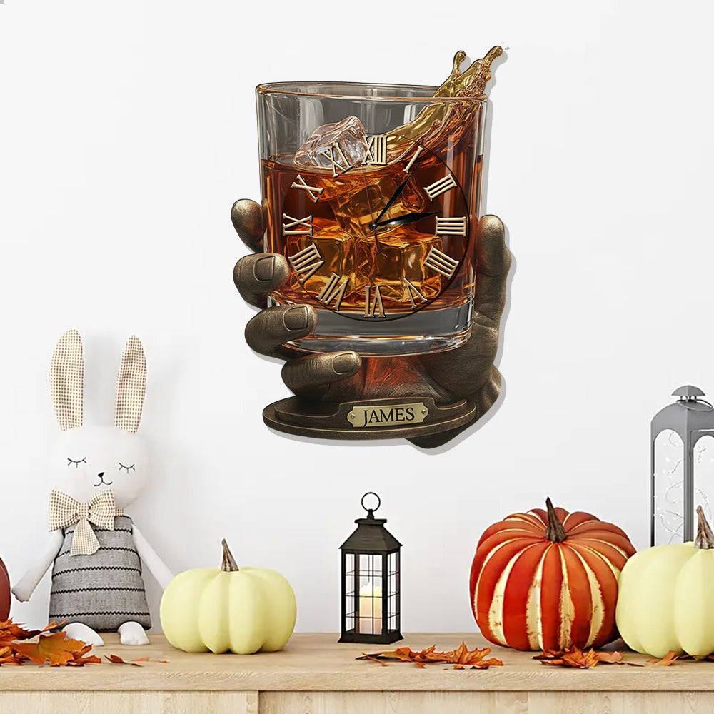 Whiskey Time – Personalisierte Whisky-LED-Wanduhr
