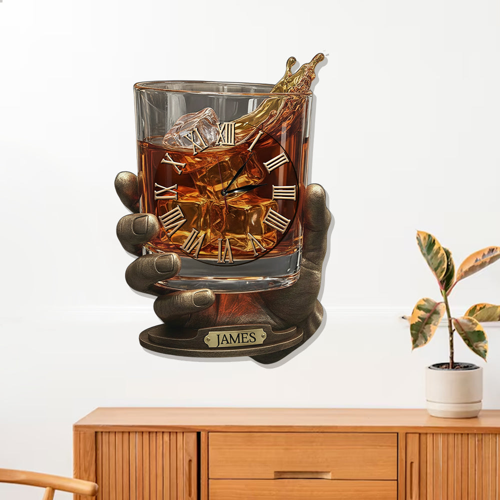 Whiskey Time – Personalisierte Whisky-LED-Wanduhr
