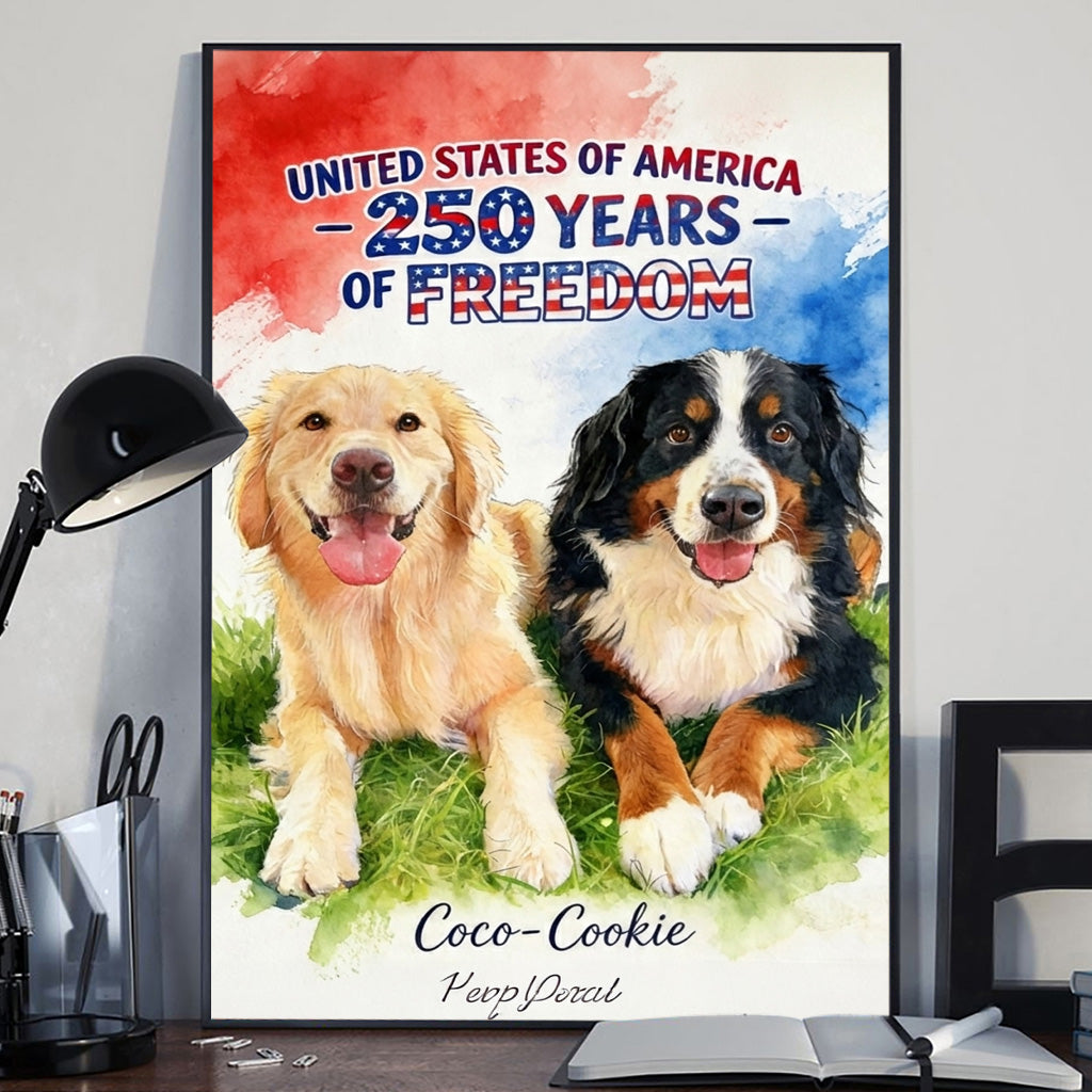 250. Jubiläum mit Haustieren - Personalisierte Hundeleinwand und Poster