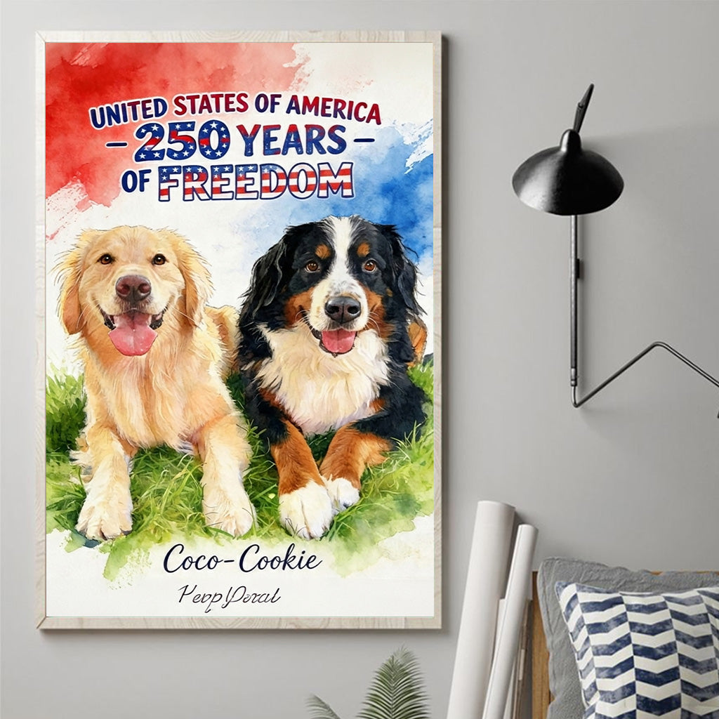 250. Jubiläum mit Haustieren - Personalisierte Hundeleinwand und Poster