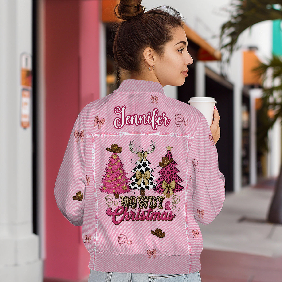 Joyeux Noël ! - Veste bomber cowgirl personnalisée