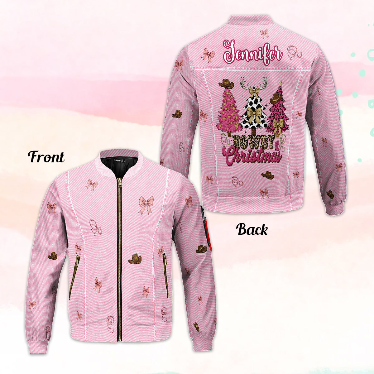 Joyeux Noël ! - Veste bomber cowgirl personnalisée