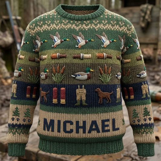 Entenjagdsaison - Personalisierter Jagd-Pullover