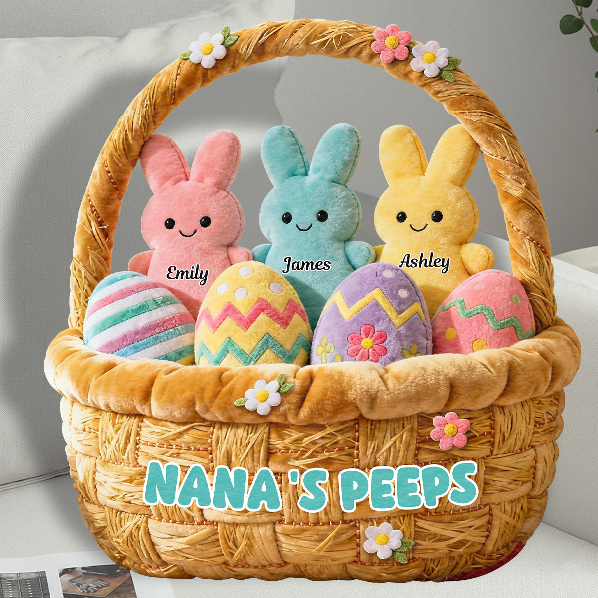 Cadeau de grand-mère pour maman, grand-mère - Coussin personnalisé en fausse fourrure en forme de grand-mère