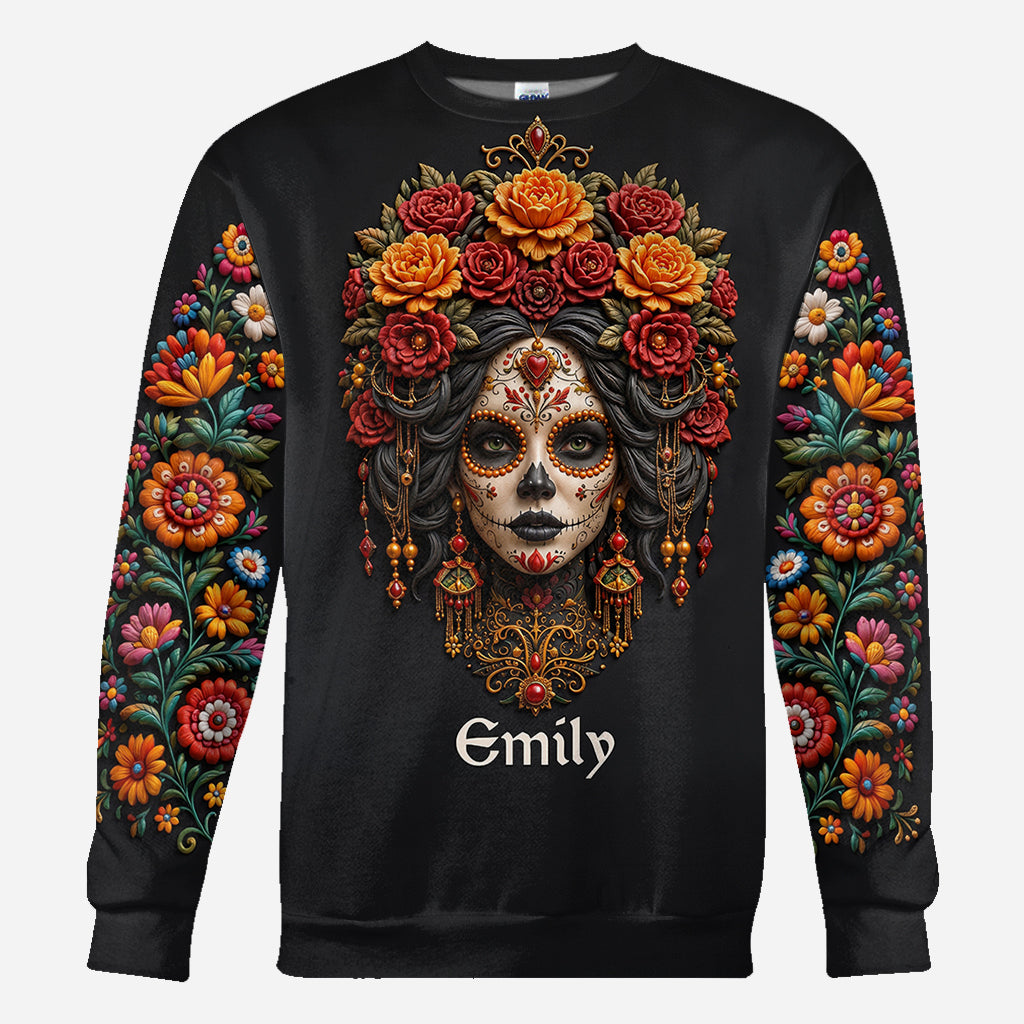Day Of The Death - Personalized Latina Women All Over Shirt