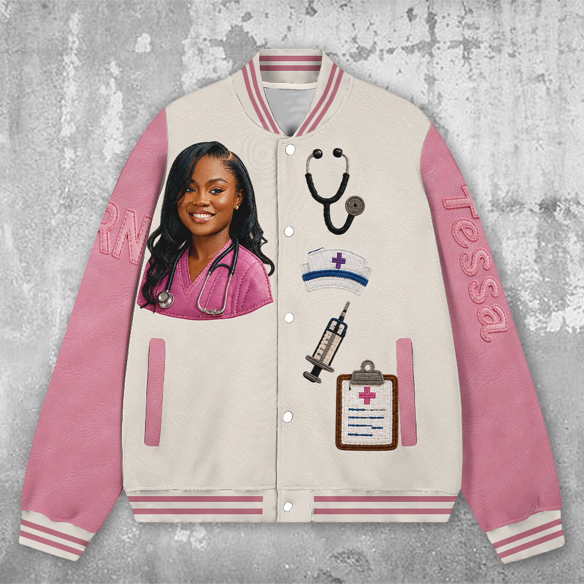 Gift For Nurse - Personalized Nurse Varsity Jacket