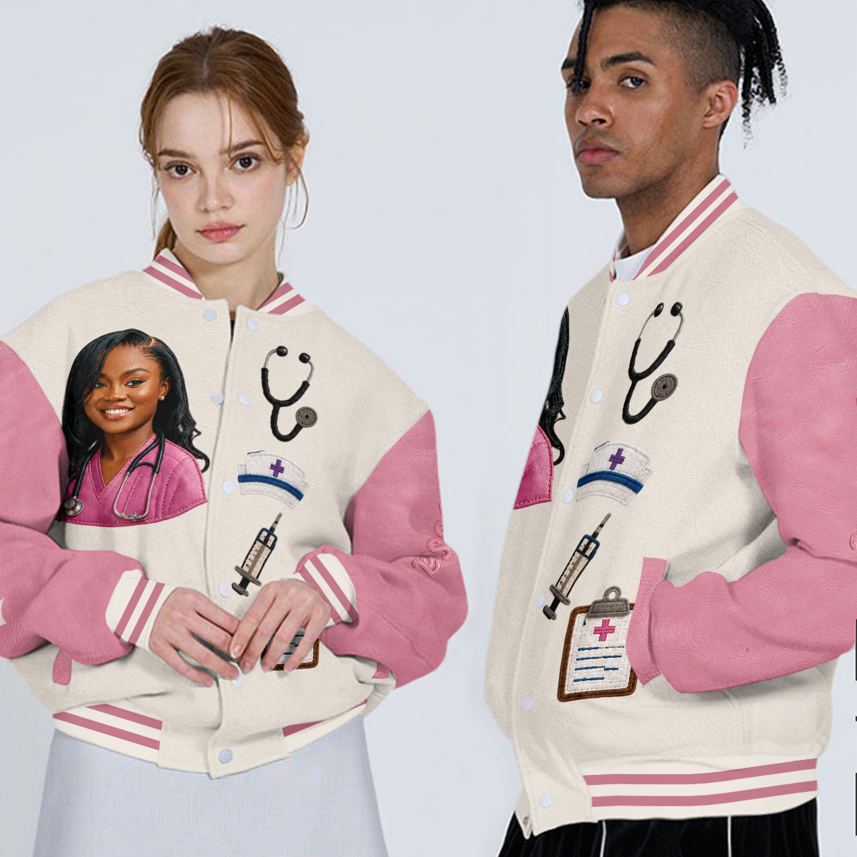 Gift For Nurse - Personalized Nurse Varsity Jacket