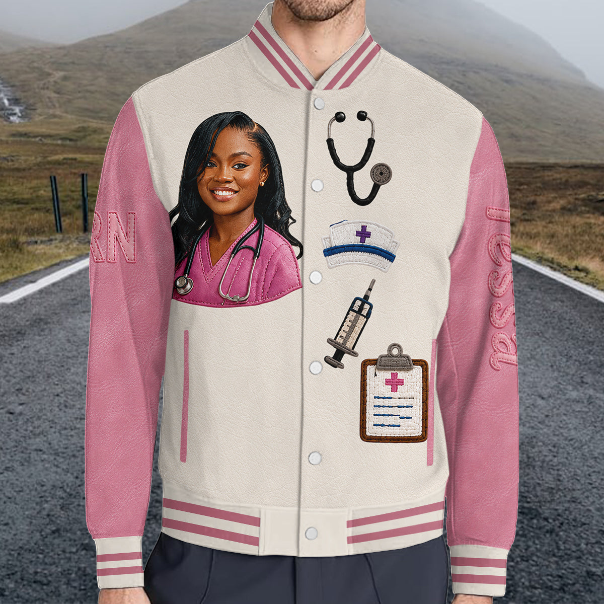 Gift For Nurse - Personalized Nurse Varsity Jacket