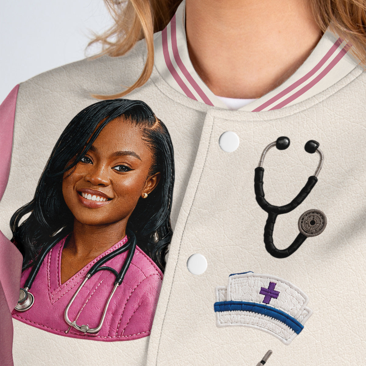 Gift For Nurse - Personalized Nurse Varsity Jacket