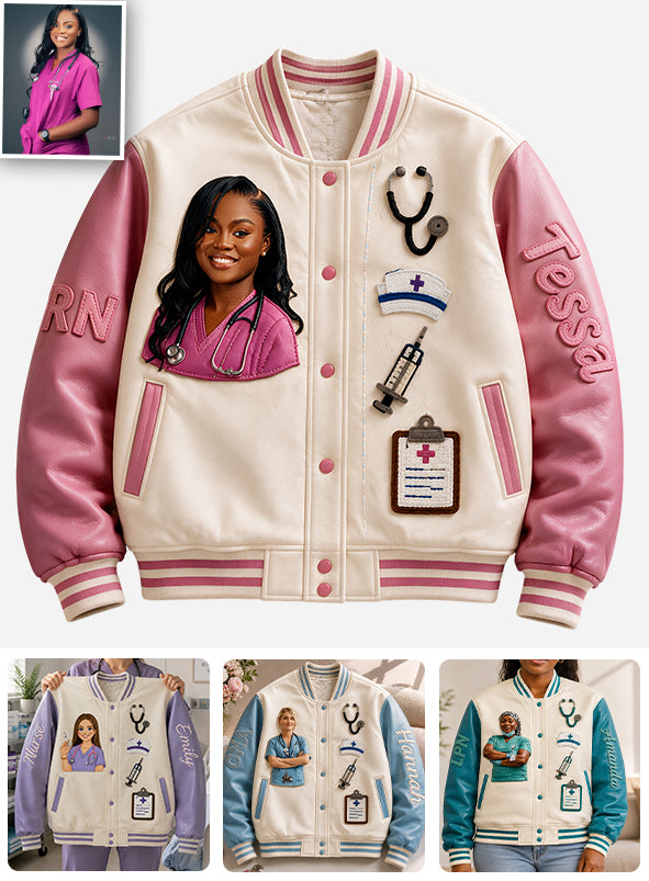 Gift For Nurse - Personalized Nurse Varsity Jacket