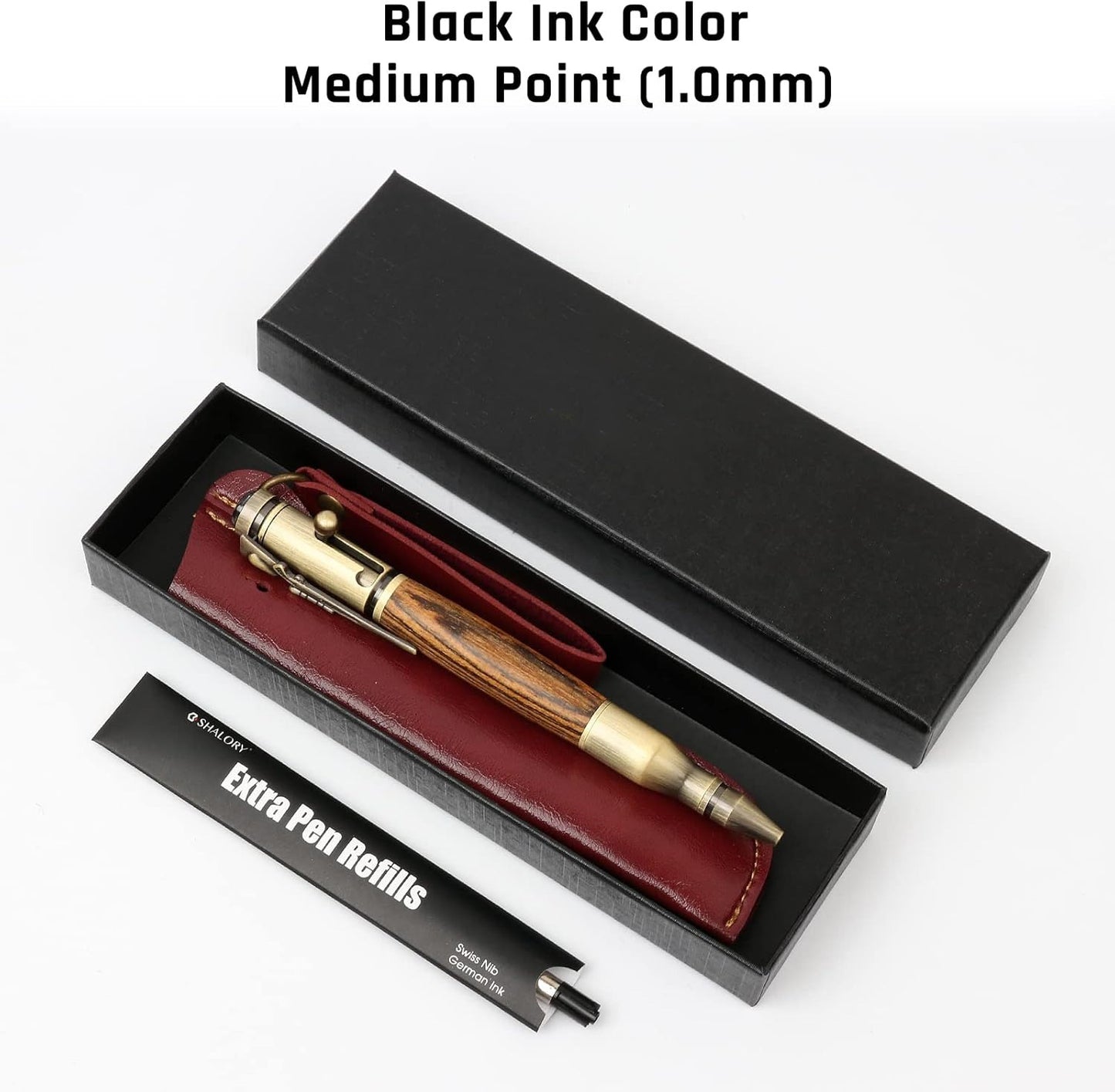 Stylo à bille à mécanisme à verrou avec boussole et recharge supplémentaire